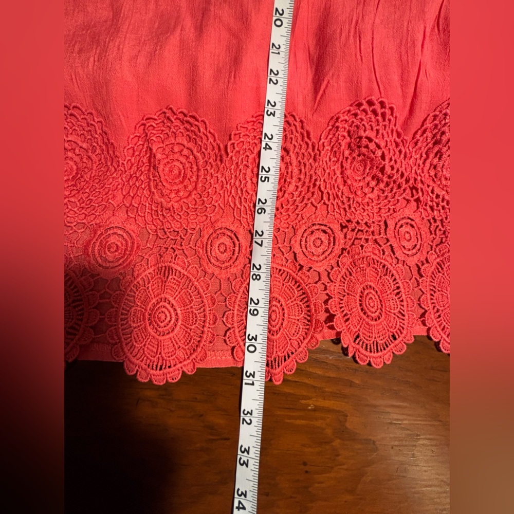 Elegant poppy Red/orange Women's Top w/lace trim size 20 NWT - Picture 7 of 8